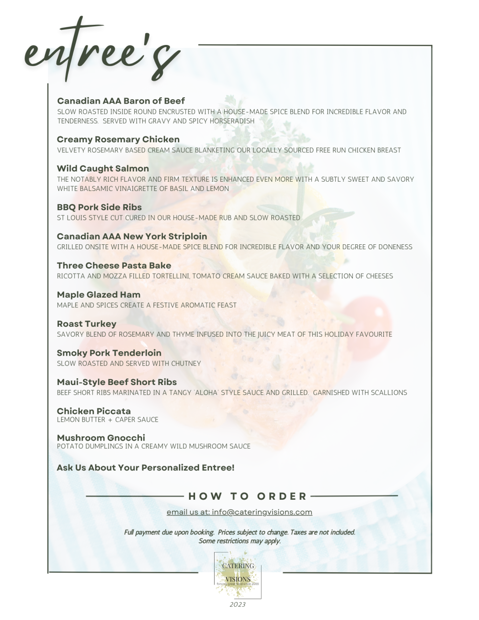 Entrees Catering Visions